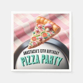 Rosa Mushroom Pizza Pizzeria Party Pappersservett