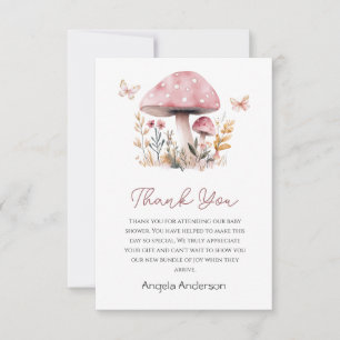 Rosa Mushroom Woodland Baby Shower Tack Kort