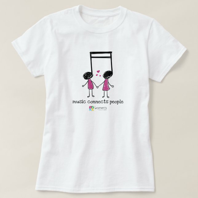 Rosa Music Connects Personer T Shirt (Design framsida)