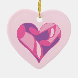 Rosa Music Heart Julgransprydnad Keramik