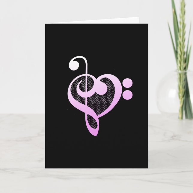 Rosa Music Musician Heart Kort (Framsida)