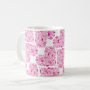 Rosa Music Note Note Hjärtar Kaffemugg