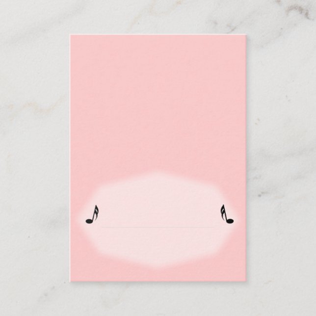 Rosa Music Place Card Placeringskort (Framsida)