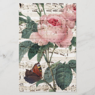 Rosa musik brevpapper