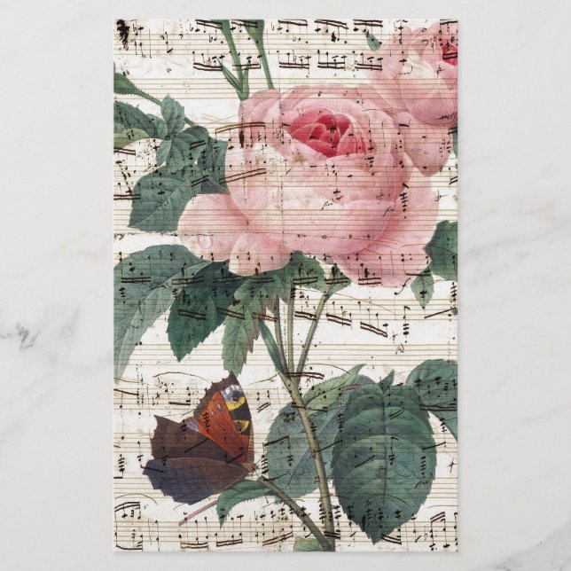Rosa musik brevpapper (Framsida)