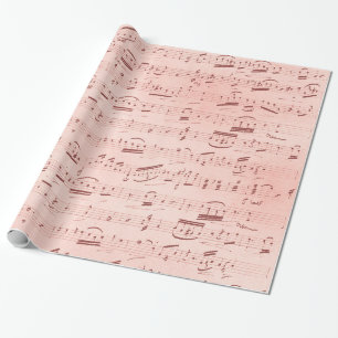 Rosa Musik noter Presentpapper