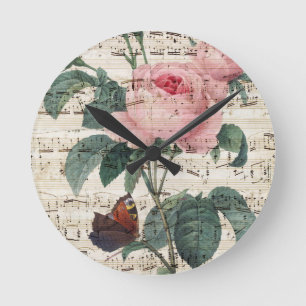 Rosa musik rund klocka