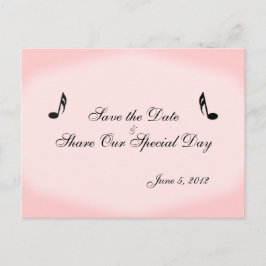 Rosa Musik Spara Datum Postkort Meddelande Vykort