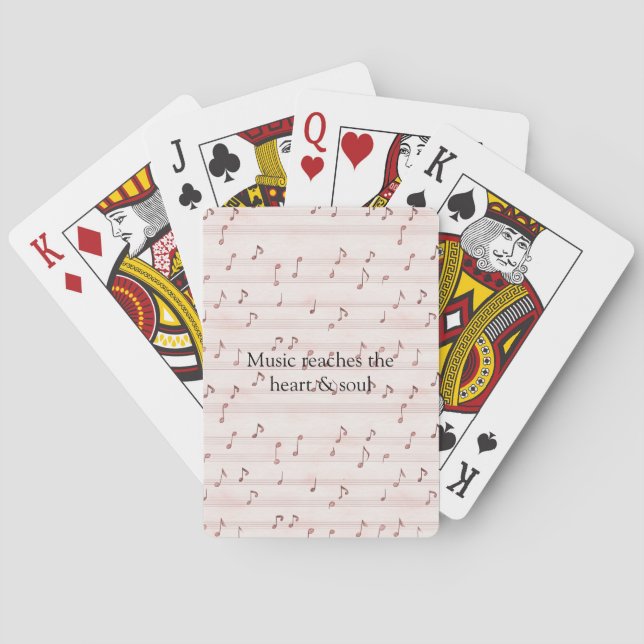 Rosa musiknotblad casinokort (Baksidan)