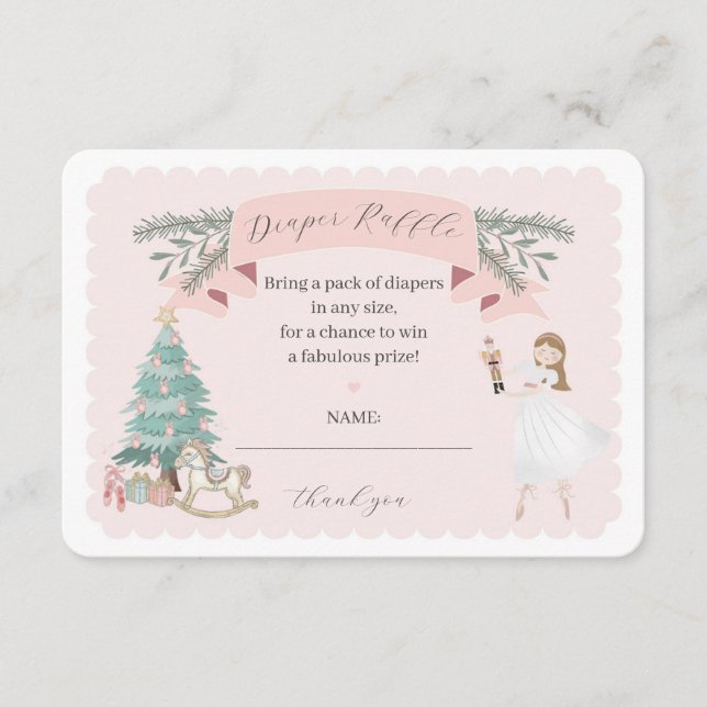 rosa muskler Diaper raffle babydusch Tilläggskort (Framsida)