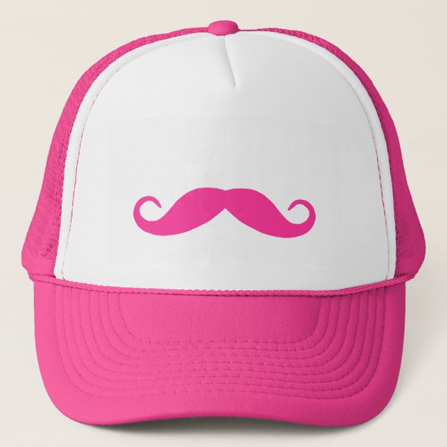 Rosa Mustache Hat Truckerkeps (Framsida)