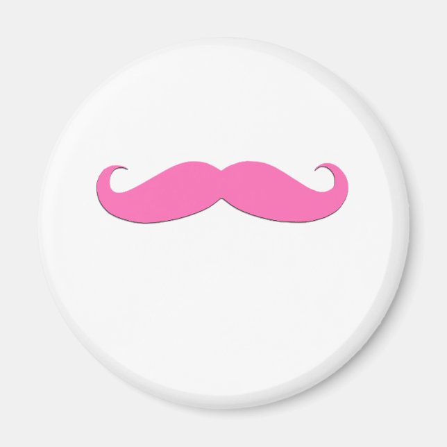 Rosa Mustache Humor Skapar din egen Magnet (Framsidan)