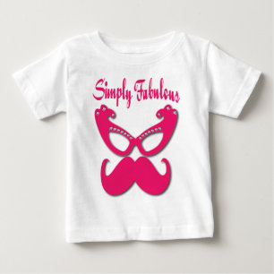 Rosa Mustache och Rosa Glasses Simply Fabulous T-shirt