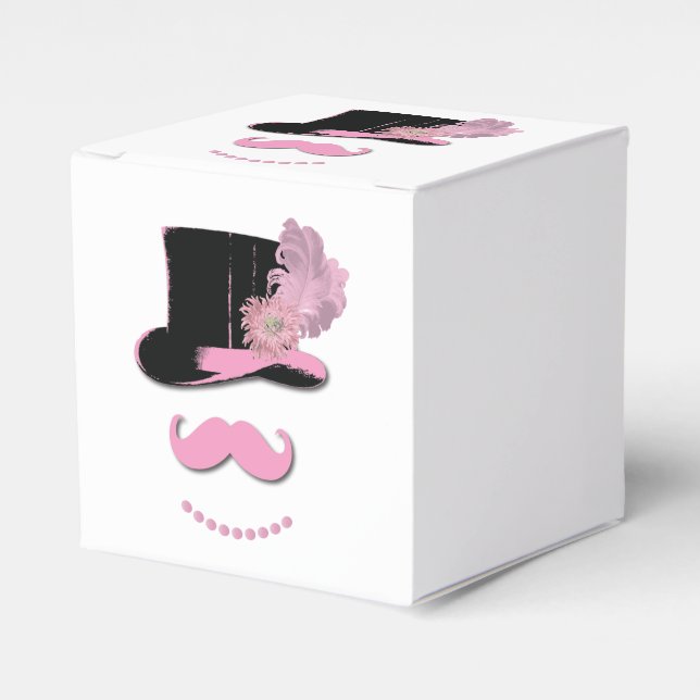Rosa Mustache Top hat Presentaskar (Framsidan Sidan)