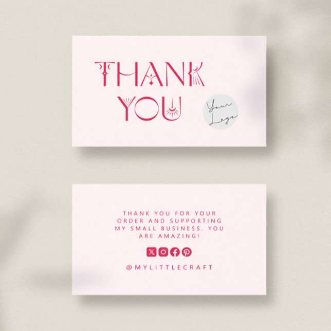 Rosa Mystical Tack Small Business Branding Visitkort (Skapare uppladdad)