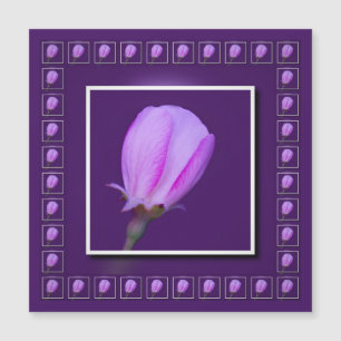Rosa 'n Lila Vår Blommar Magnetic Card
