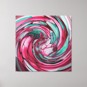 Rosa N Teal Abstrakt Art - Dolphin N Eagle - Canva Canvastryck