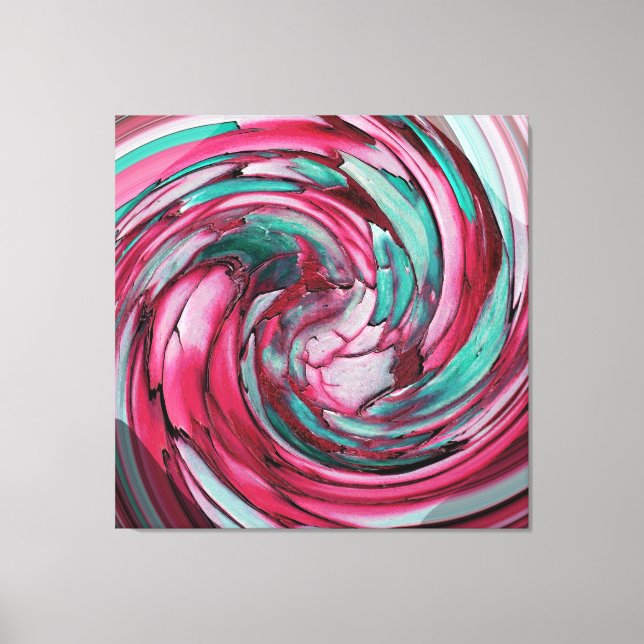 Rosa N Teal Abstrakt Art - Dolphin N Eagle - Canva Canvastryck (Framsida)