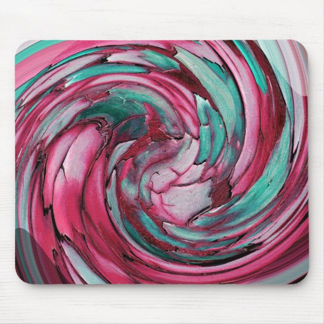 Rosa N Teal Abstrakt Dolphin Art Mouse Pad Musmatta (Framsidan)