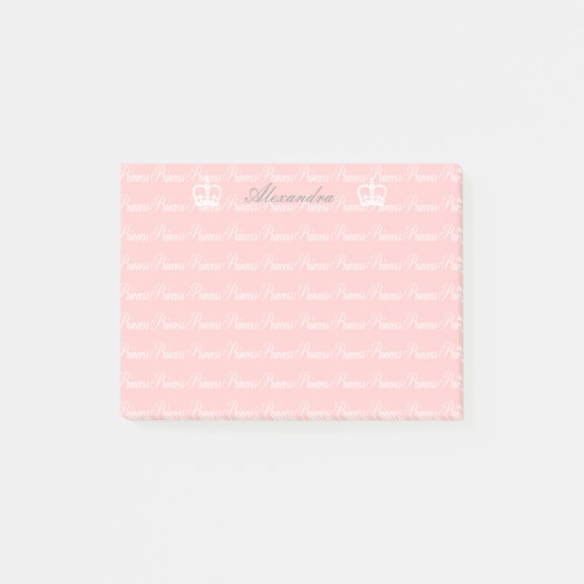 Rosa-n-Vit Princess Anpassningsbar Post-it Block (Framsida)