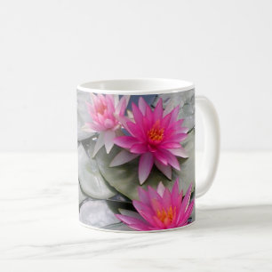Rosa näckrosor kaffemugg