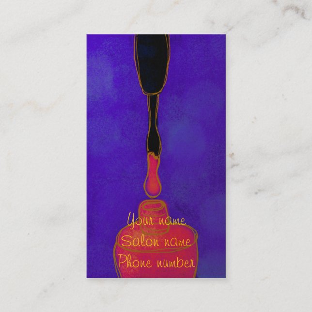 Rosa Nagel Polska Nagel Tech-Affärskortet Tidsbeställning Kort (Framsida)