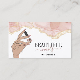  rosa nagelsalonist, nagel tekniker visitkort