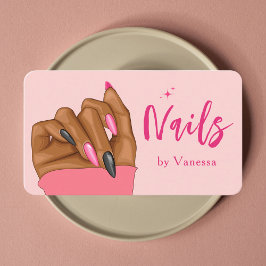 Rosa Nail Artist Salon Qr Code Affärskort Visitkort