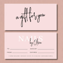 Rosa Nail Salon Logotyp Gift-certifikat