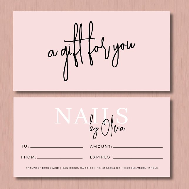  Rosa Nail Salon Logotyp Gift-certifikat (Skapare uppladdad)
