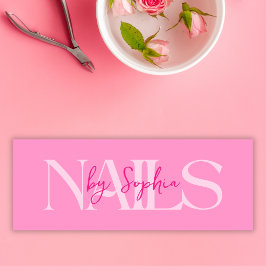 Rosa Nail Salon Nagel efter anställd Namnbricka