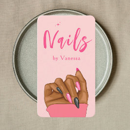 Rosa Nail Technician Qr Code Nagel Art Salon Visitkort