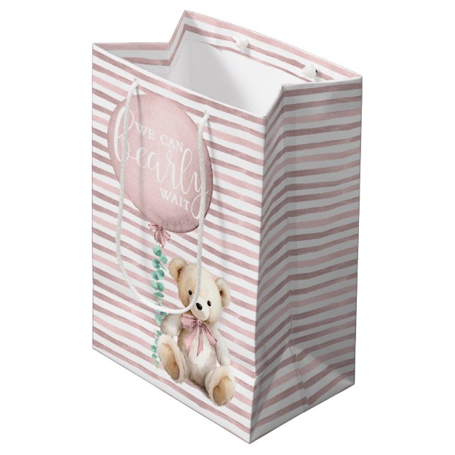  Rosa Nalle Baby Gift Bag (Framsidan Vinklad)