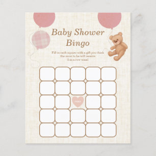 Rosa Nalle Baby Shower Bingo Game