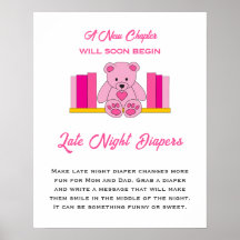 Rosa Nalle Baby Shower Late Night Diaper