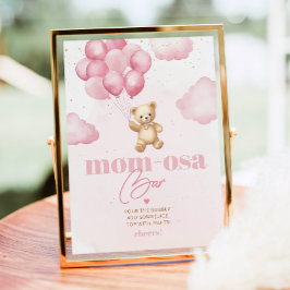 Rosa nalle ballonger mamma-osa pub poster