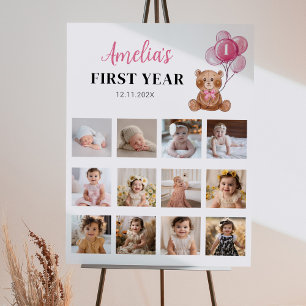 Rosa Nalle Birthday Photo Milestone Poster
