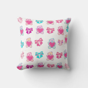 Rosa Nalle & Bows Dekorativ kudde