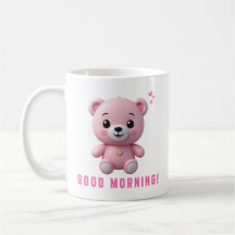 Rosa Nalle Bra Morgon Mugg | Cute Gift för K