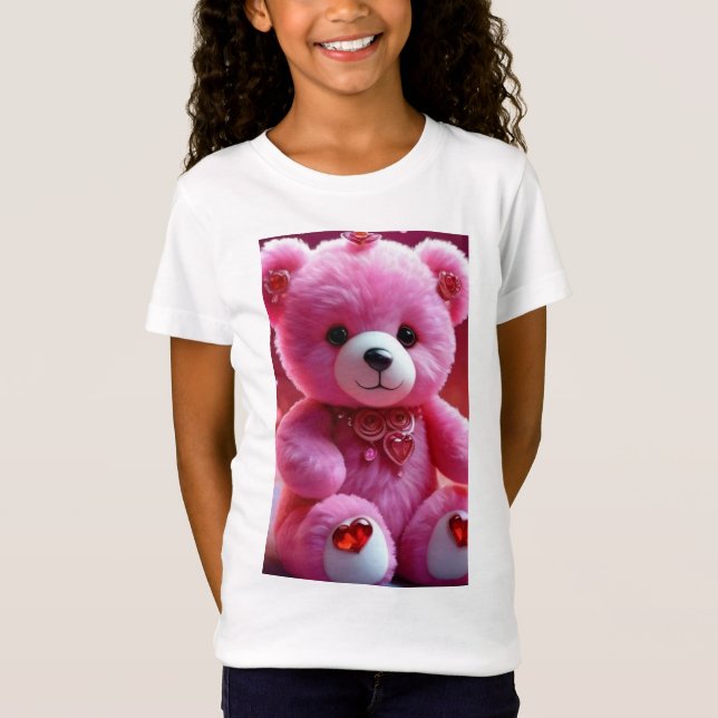 "Rosa Nalle Cute T-Shirt for All Ages" (Framsida)