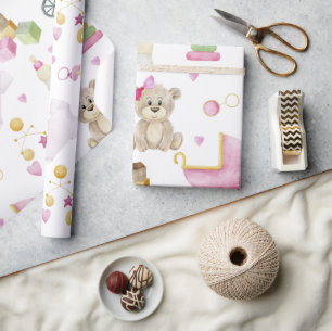 Rosa Nalle Girl Baby Shower Presentpapper