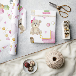 Rosa Nalle Girl Baby Shower Presentpapper