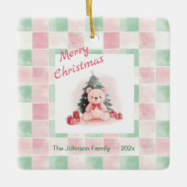 Rosa Nalle Kute jul Julgransprydnad Keramik