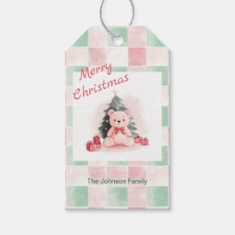 Rosa Nalle Kute jul Presentetikett