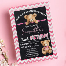 Rosa Nalle Little Bear Birthday Rosa Chevron