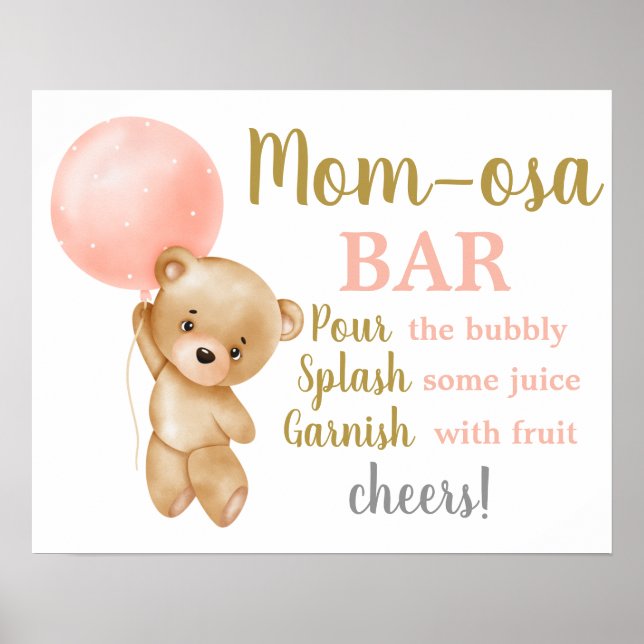 Rosa Nalle Momosa Pub Girl Poster (Framsidan)