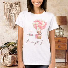 Rosa Nalle Oh Girl Balloon Mamma att vara Baby T Shirt