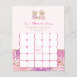 Rosa Nalle Tea Party Baby Shower Bingo Game
