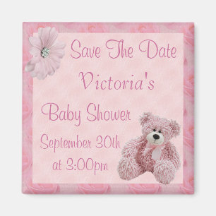 Rosa nallespara dateraflickababy shower magnet