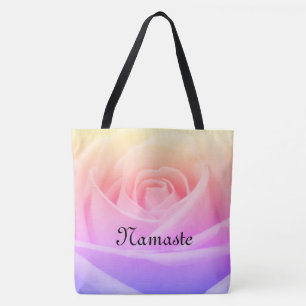 Rosa Namaste för nätt regnbåge design Tygkasse